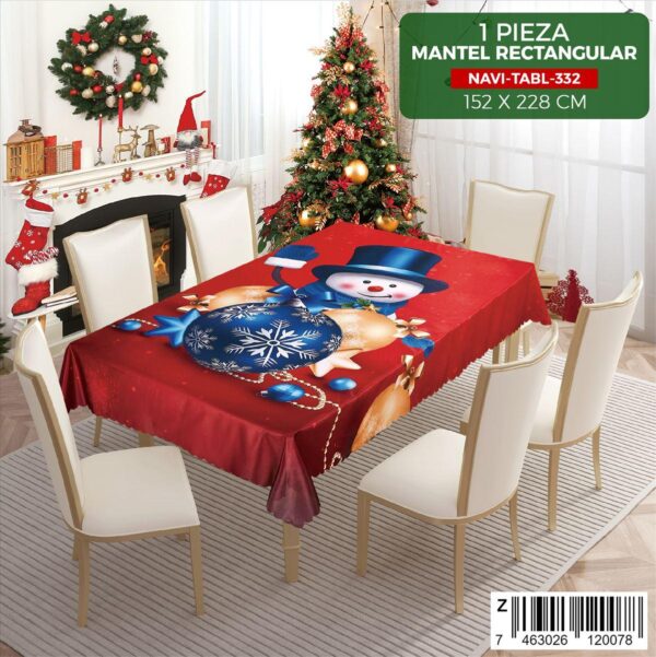 Mantel navideño para mesa de 6 sillas