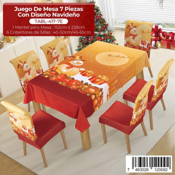 Juego de mesa 7 piezas con diseño navideño - Imagen 7