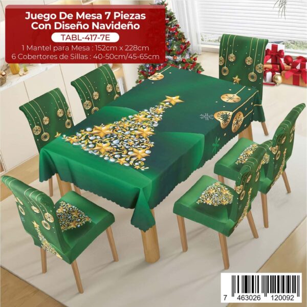 Juego de mesa 7 piezas con diseño navideño - Imagen 4