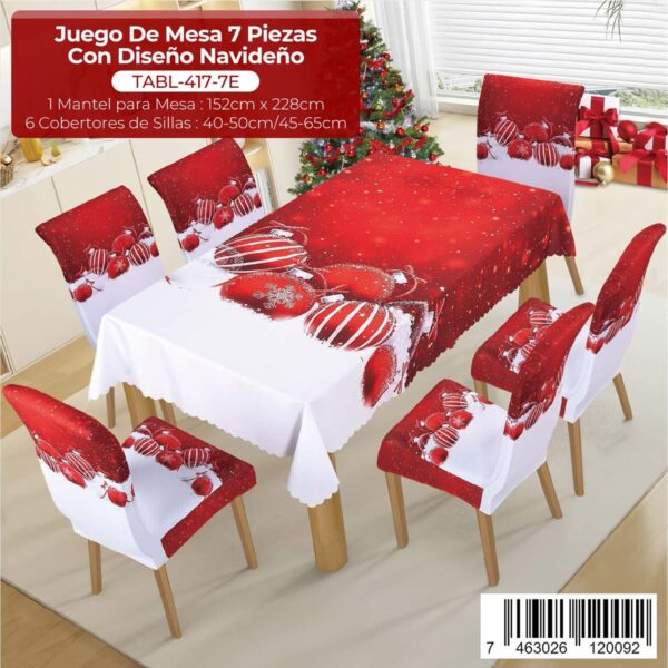 Juego de mesa 7 piezas con diseño navideño