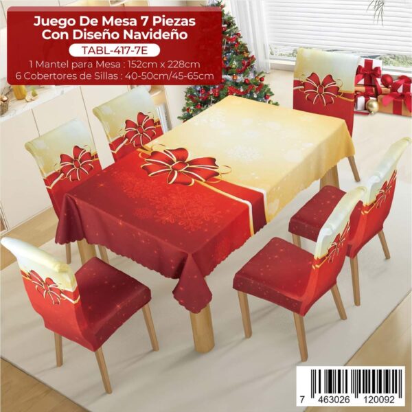 Juego de mesa 7 piezas con diseño navideño - Imagen 9