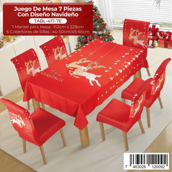 Juego de mesa 7 piezas con diseño navideño - Imagen 11