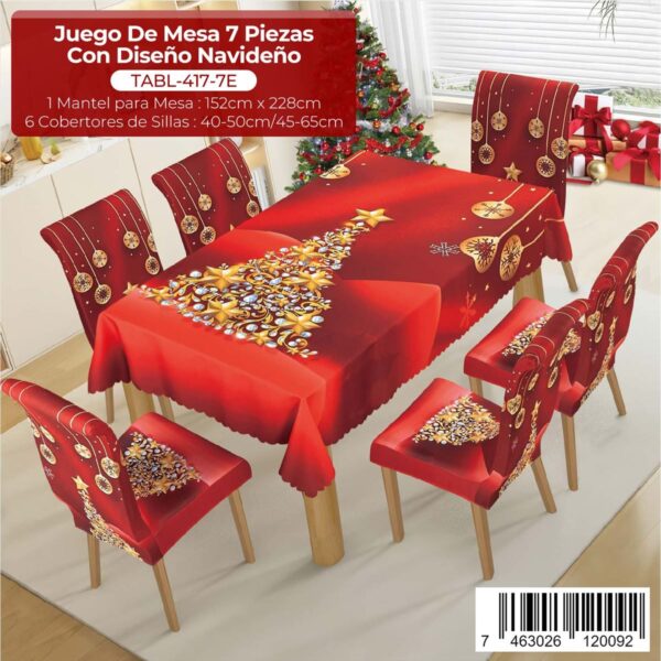 Juego de mesa 7 piezas con diseño navideño - Imagen 3