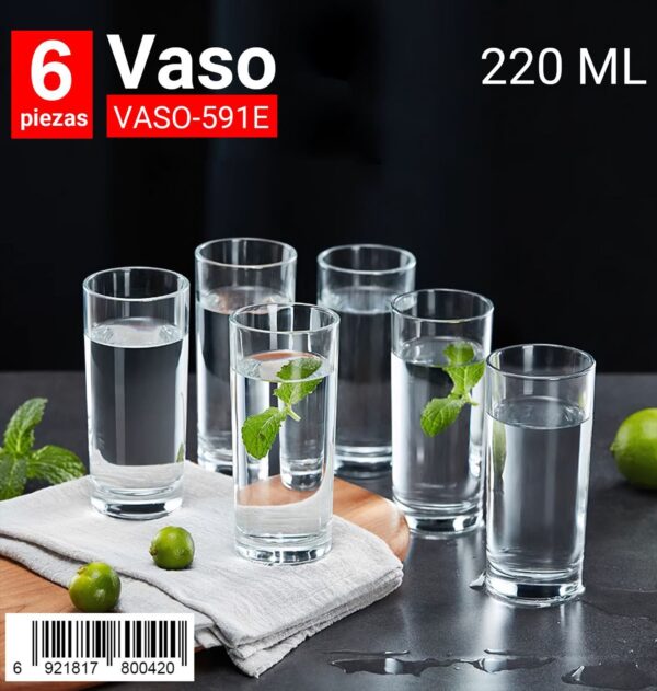 Vaso de vidrio de 220 ml