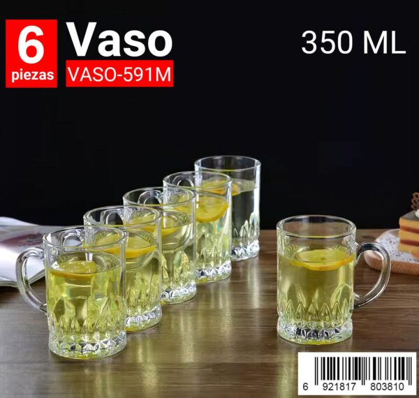 Vaso de vidrio con asa de 350 ml