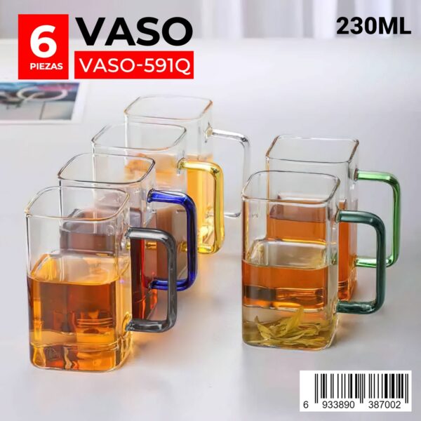 Vaso de vidrio con asa de 230 ml