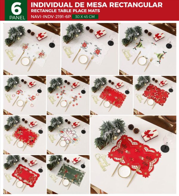 Set de 6 individuales de mesa navideños - Imagen 13