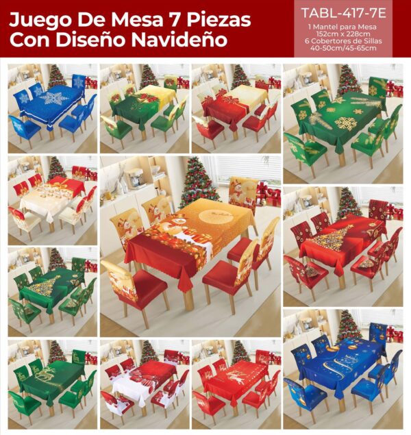 Juego de mesa 7 piezas con diseño navideño - Imagen 12