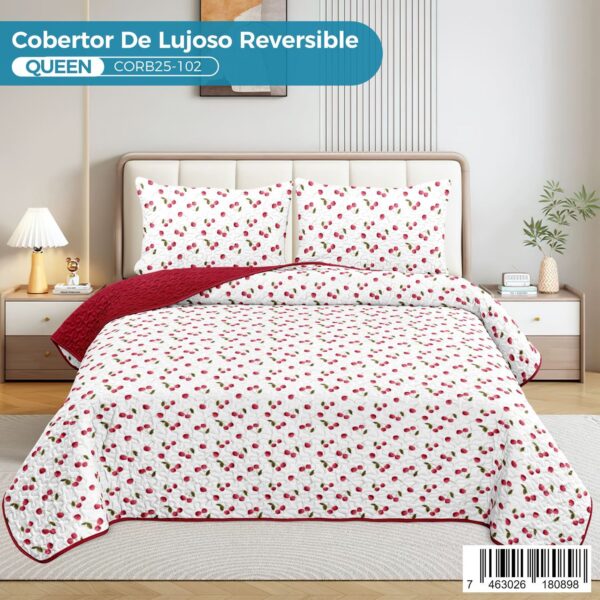 Cobertor reversible de lujo 3 piezas, Queen