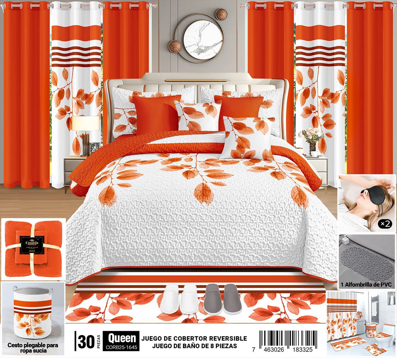 Juego de cobertor de 30 piezas Queen - Imagen 8