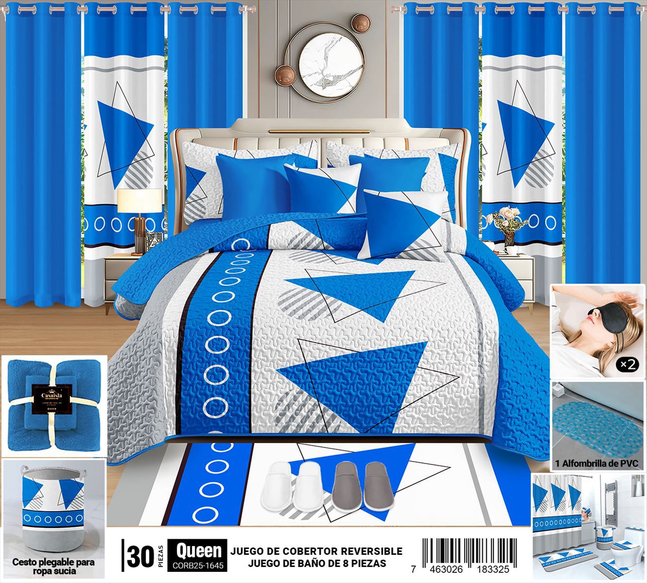 Juego de cobertor de 30 piezas Queen - Imagen 7