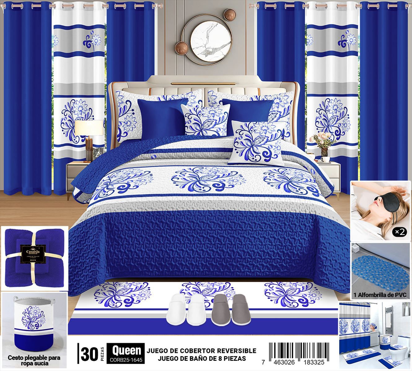 Juego de cobertor de 30 piezas Queen - Imagen 6