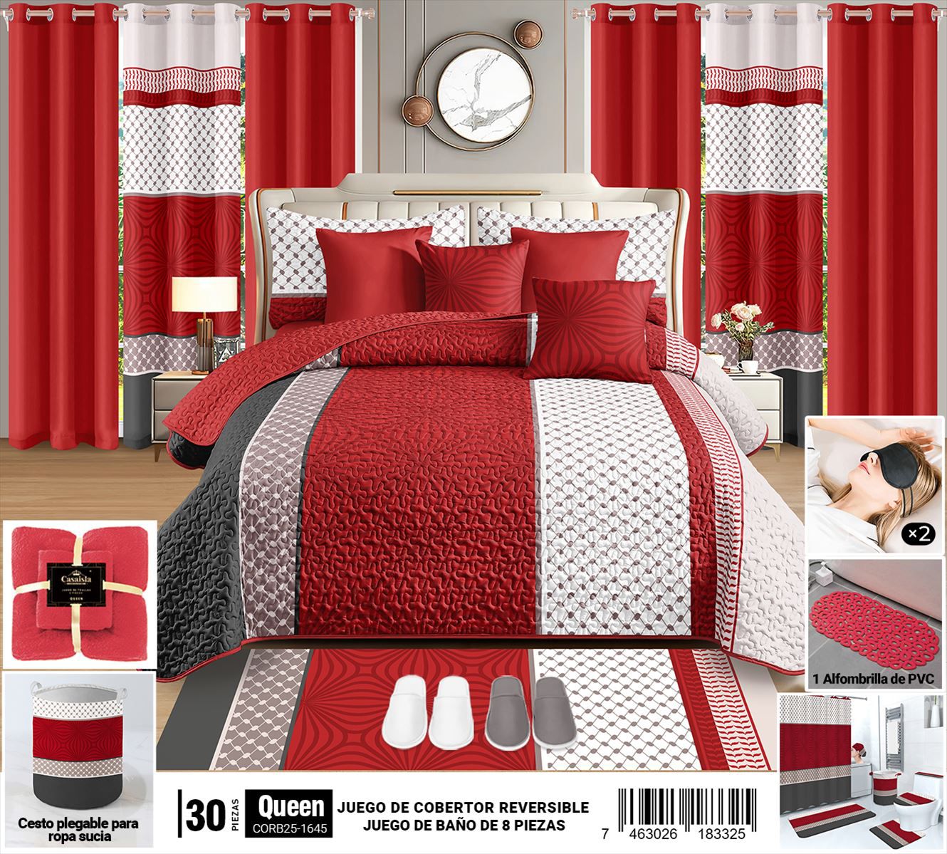 Juego de cobertor de 30 piezas Queen - Imagen 4