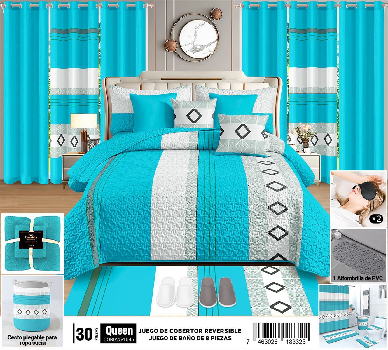 Juego de cobertor de 30 piezas Queen - Imagen 5
