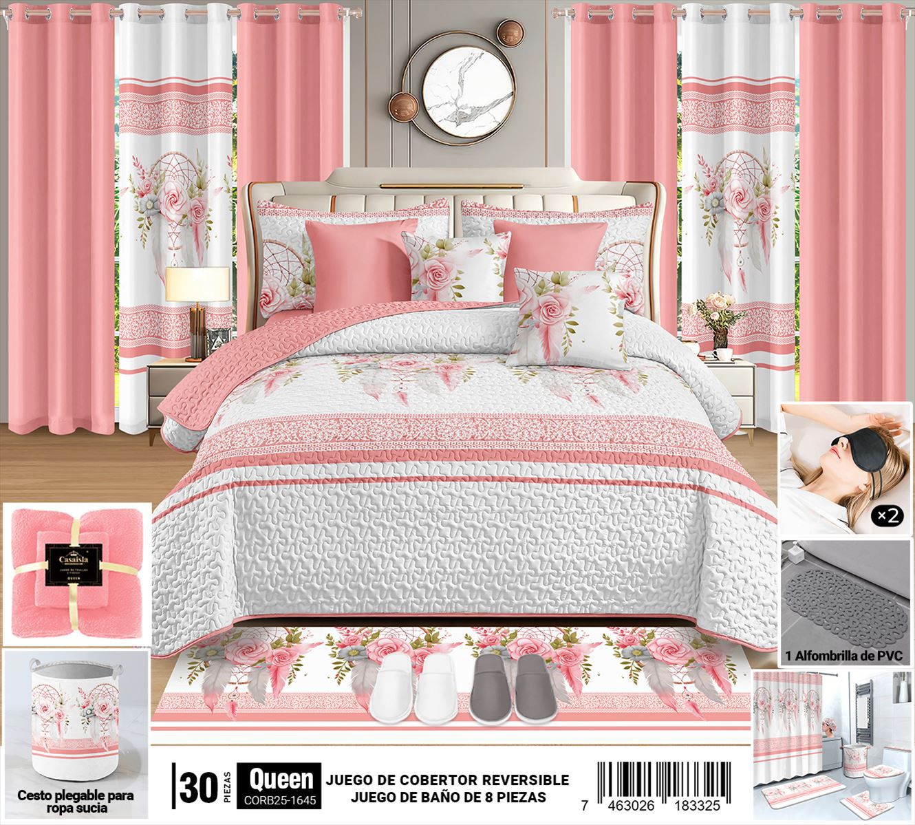 Juego de cobertor de 30 piezas Queen - Imagen 10