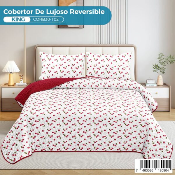 Cobertor reversible de lujo 3 piezas, King - Imagen 2