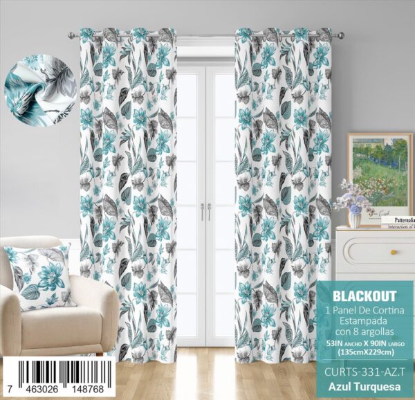 Cortina blackout estampada