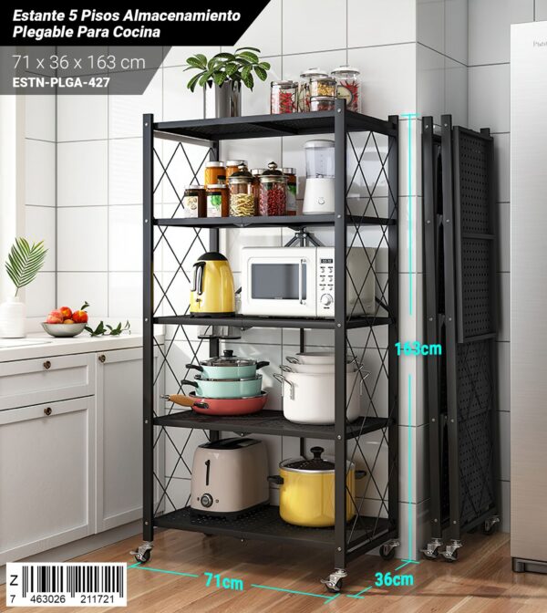 Estante plegable de 5 niveles para cocina