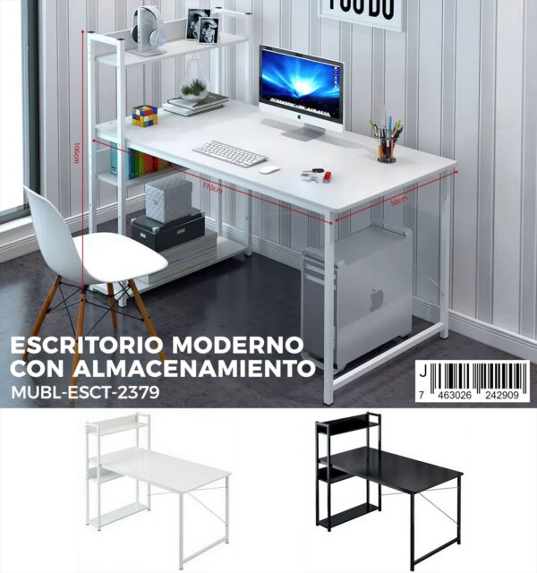 Escritorio moderno con almacenamiento