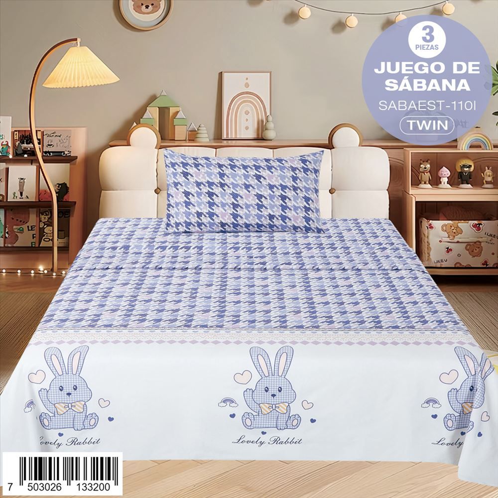 Juego de sábanas estampadas de 3 piezas Twin - Imagen 9