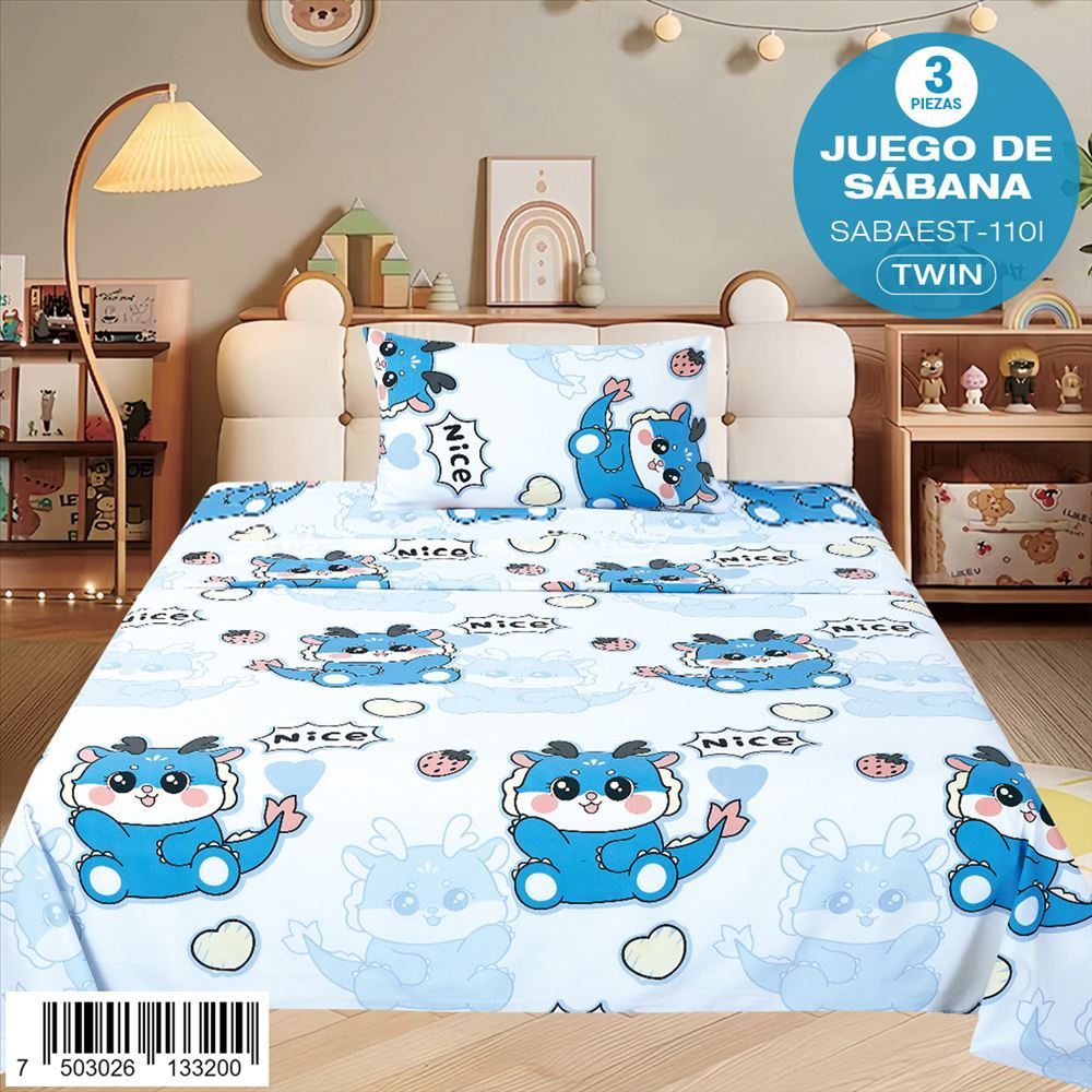 Juego de sábanas estampadas de 3 piezas Twin - Imagen 12