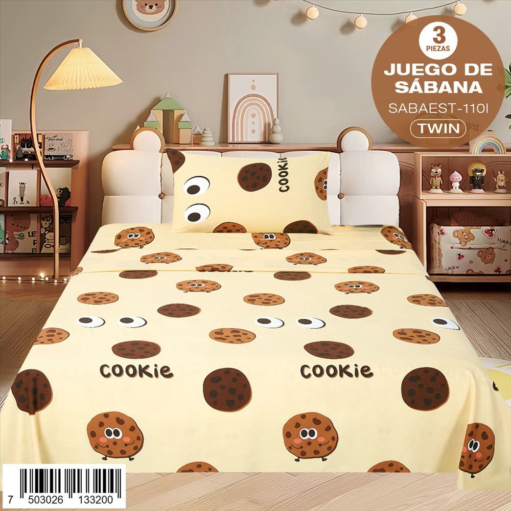 Juego de sábanas estampadas de 3 piezas Twin