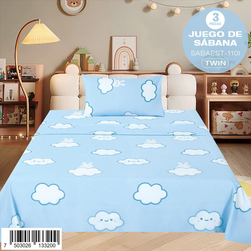 Juego de sábanas estampadas de 3 piezas Twin - Imagen 3