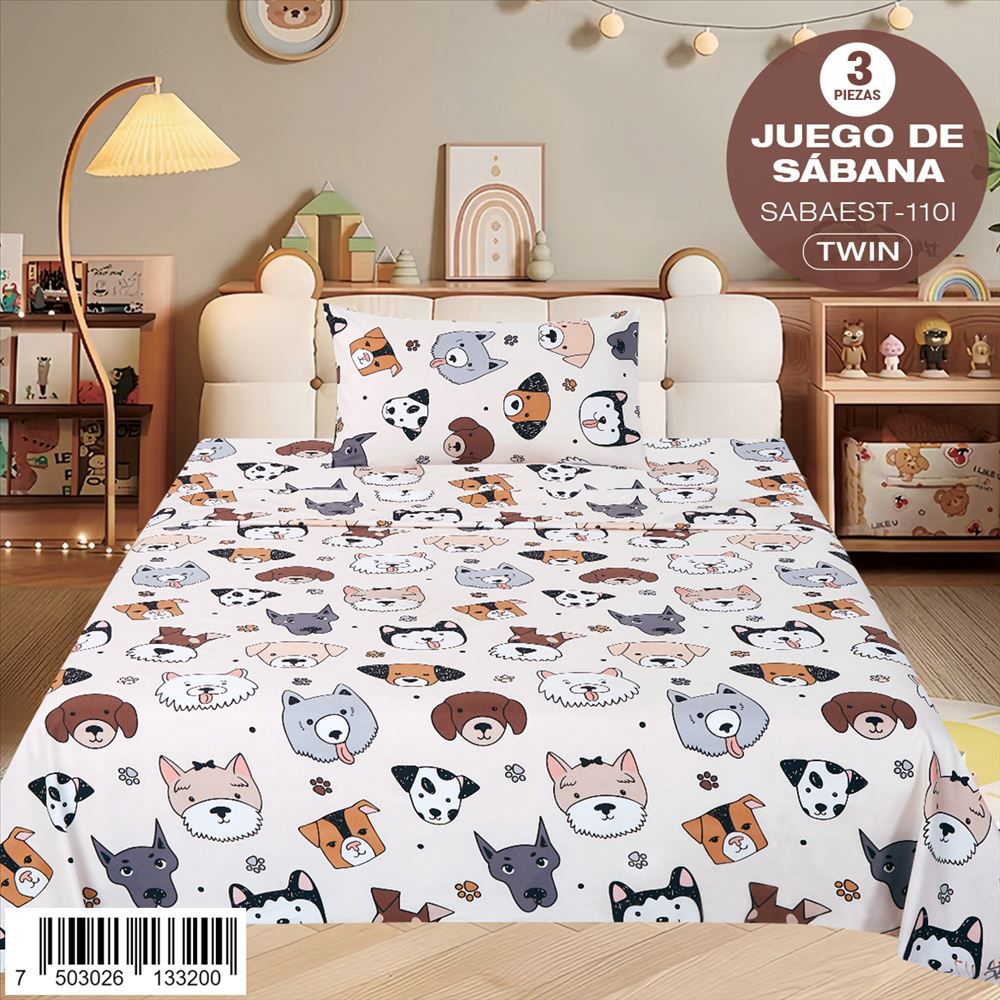 Juego de sábanas estampadas de 3 piezas Twin - Imagen 4